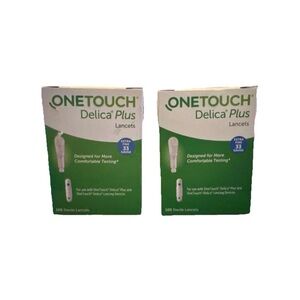 OneTouch Delica Plus Lancets 33 Gauge 100 Count Per Pack-2 Packs included Sealed
